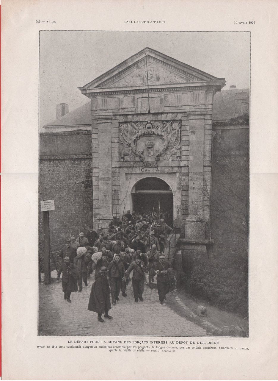 Depart pour la Guyane des forcats internee au Ile de …