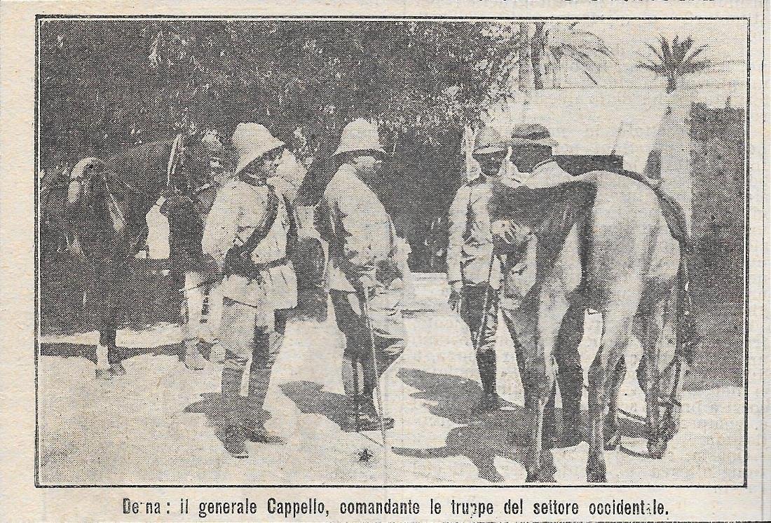 Derna: il generale Cappello, comandante delle truppe del settore occidentale. …