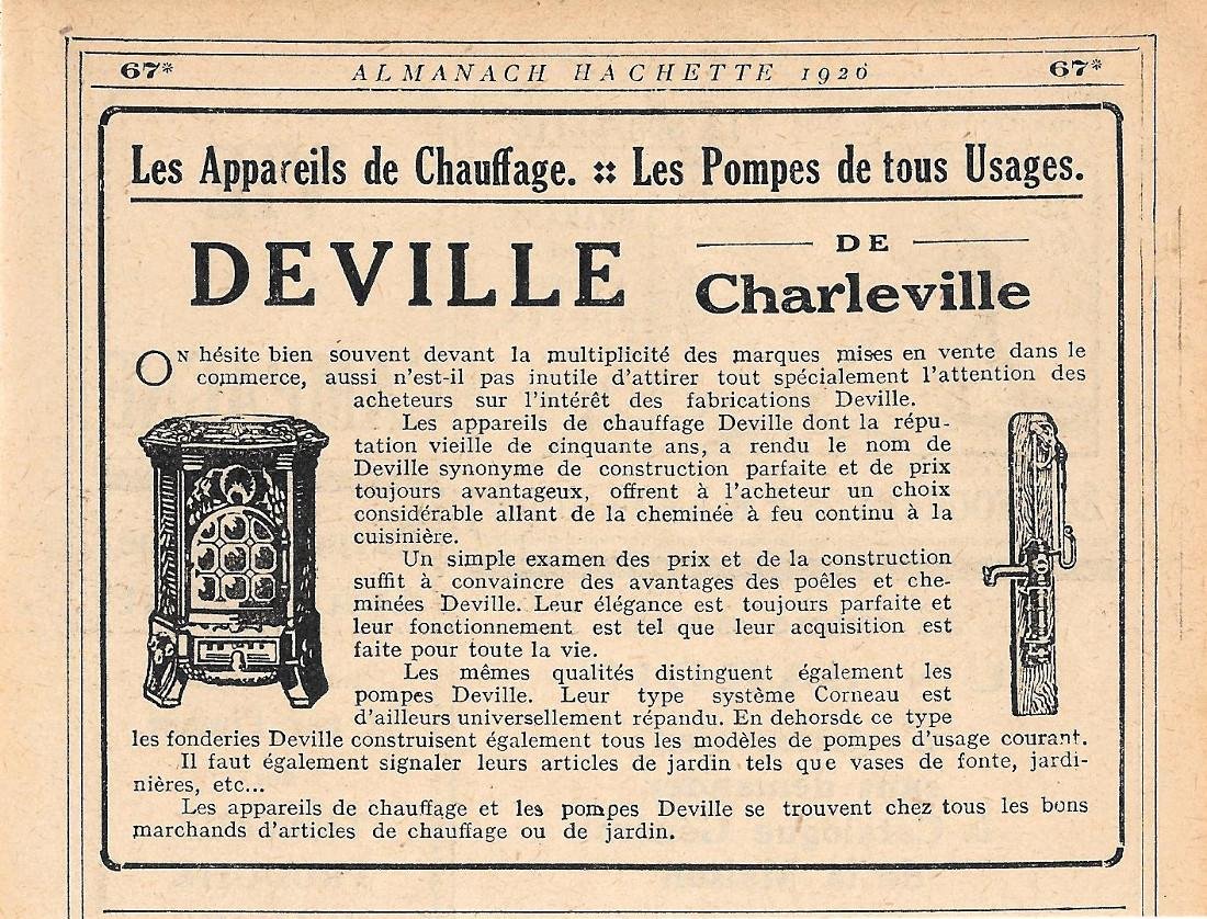 Deville de Charleville. Appareils de chauffage; pompes de tous usages. …