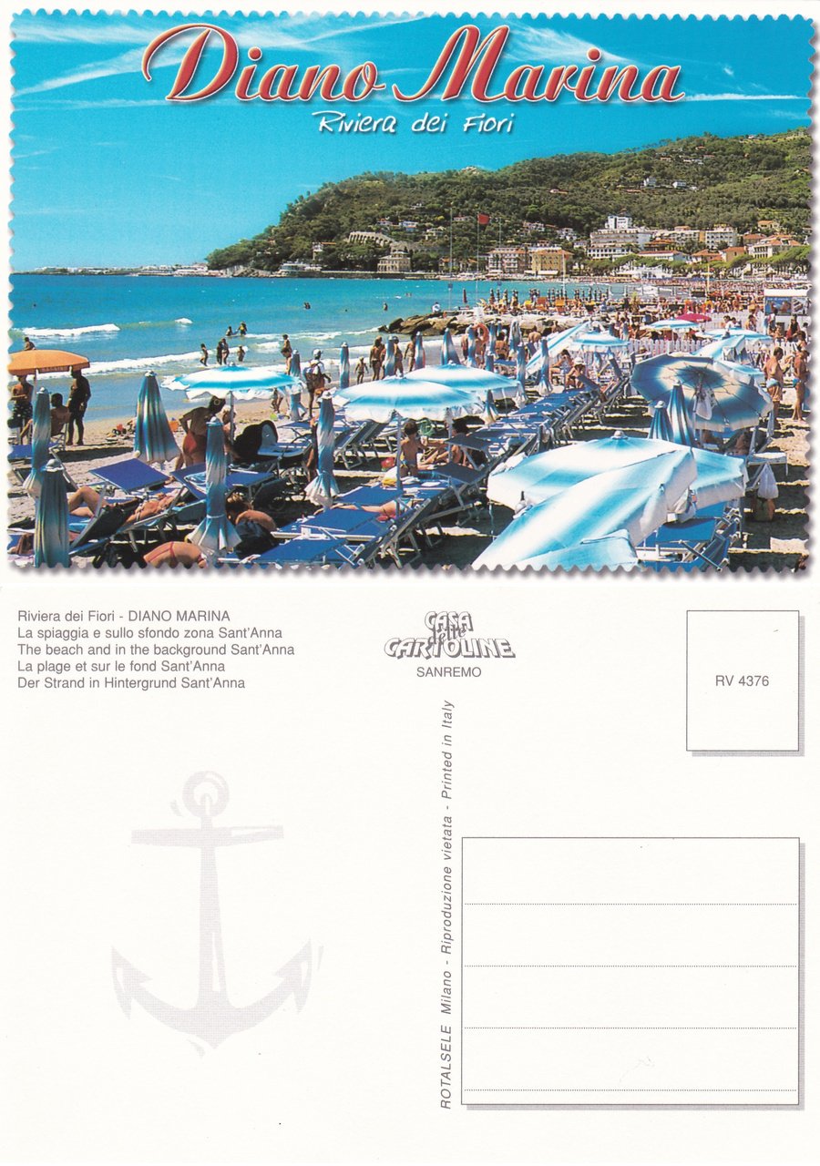 Diano Marina (IM). La spiaggia e sullo sfondo Sant'Anna. Non …