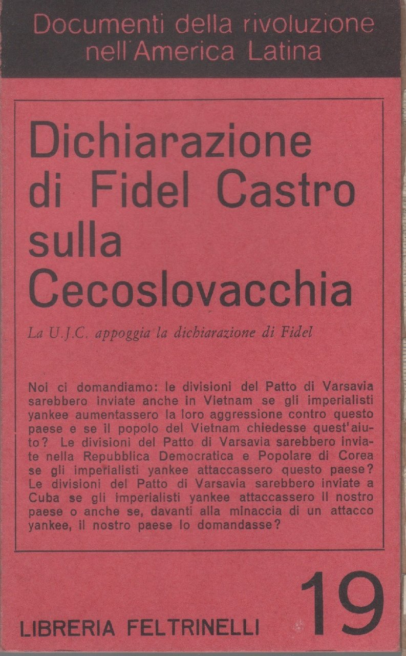 Dichiarazione di Fidel Castro sulla Cecoslovacchia