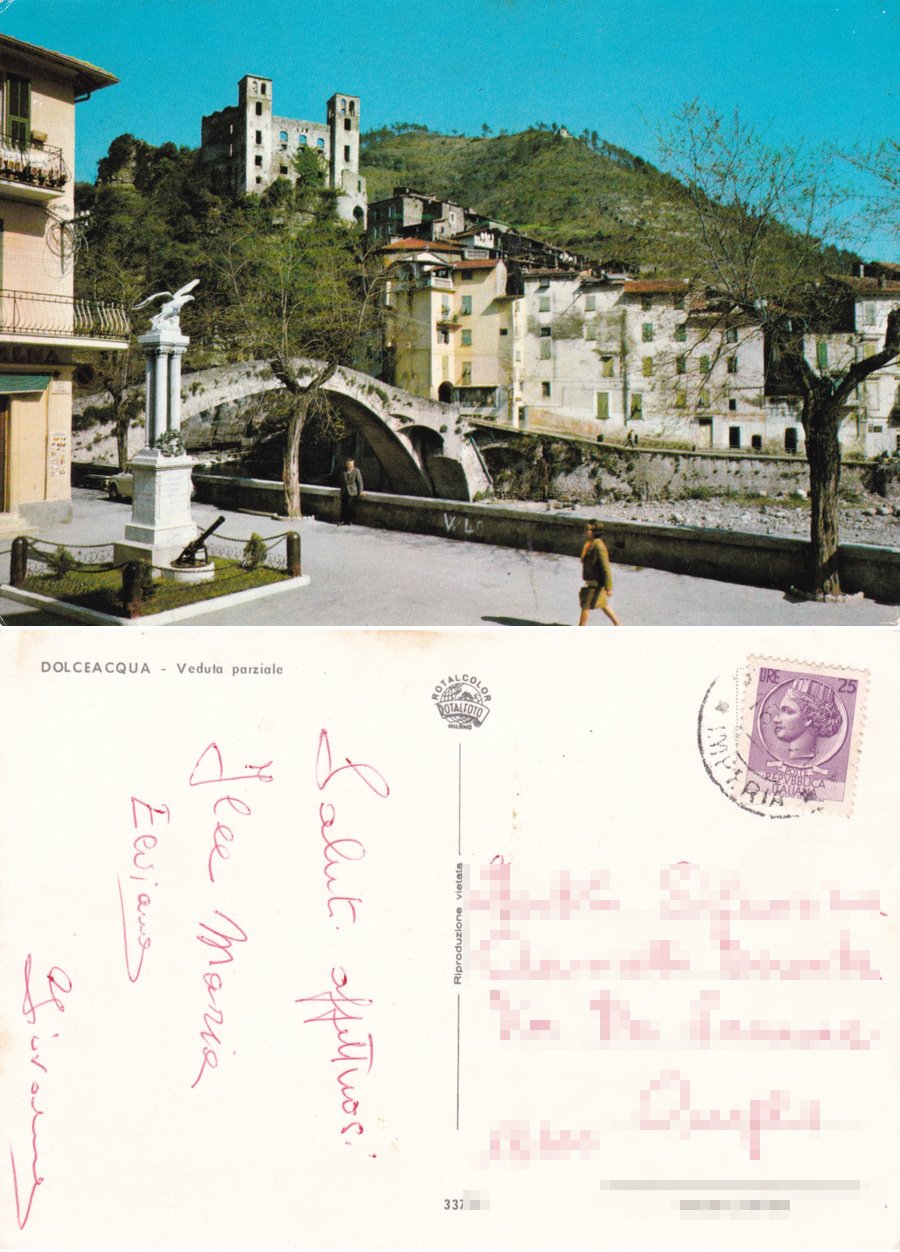 Dolceacqua (IM). Veduta parziale. Viaggiata 1971