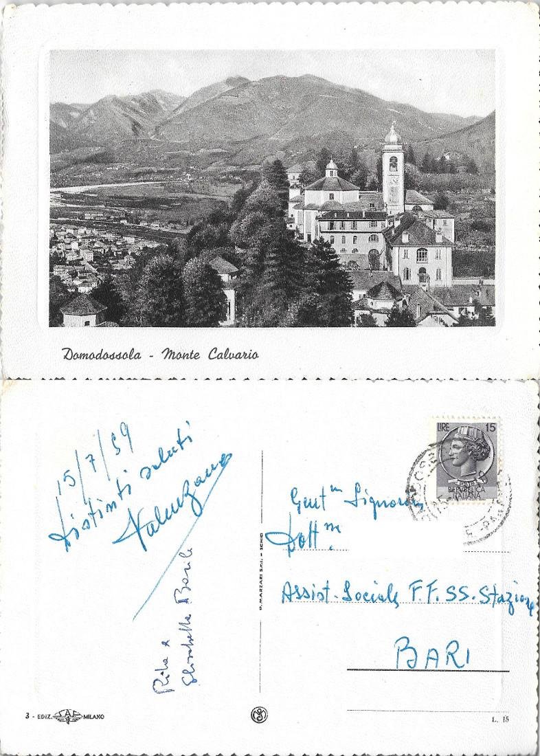 Domodossola. Monte Calvario. Viaggiata 1959