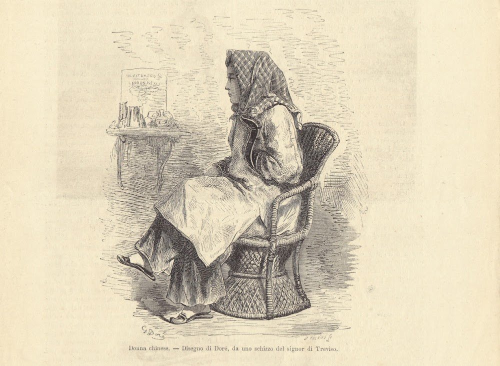 Donna chinese (disegno G. Doré). Illustrazione 1864