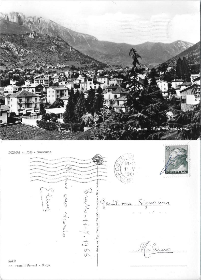 Dorga (BG). Panorama. Viaggiata 1966