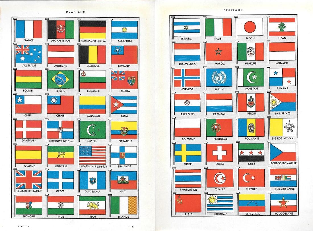 Drapeaux. Stampa 1954, fronte/retro