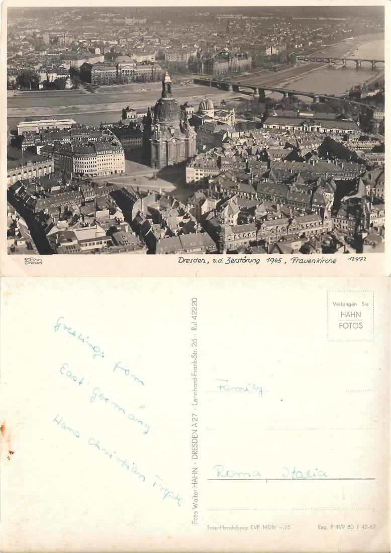 Dresden, v.d Zerstorung, 1945, Frauenkirche. Ed Hahn Fotos. Non viaggiata