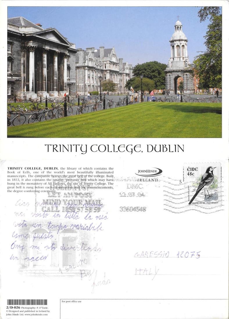 Dublin. Trinity College. Viaggiata 2004