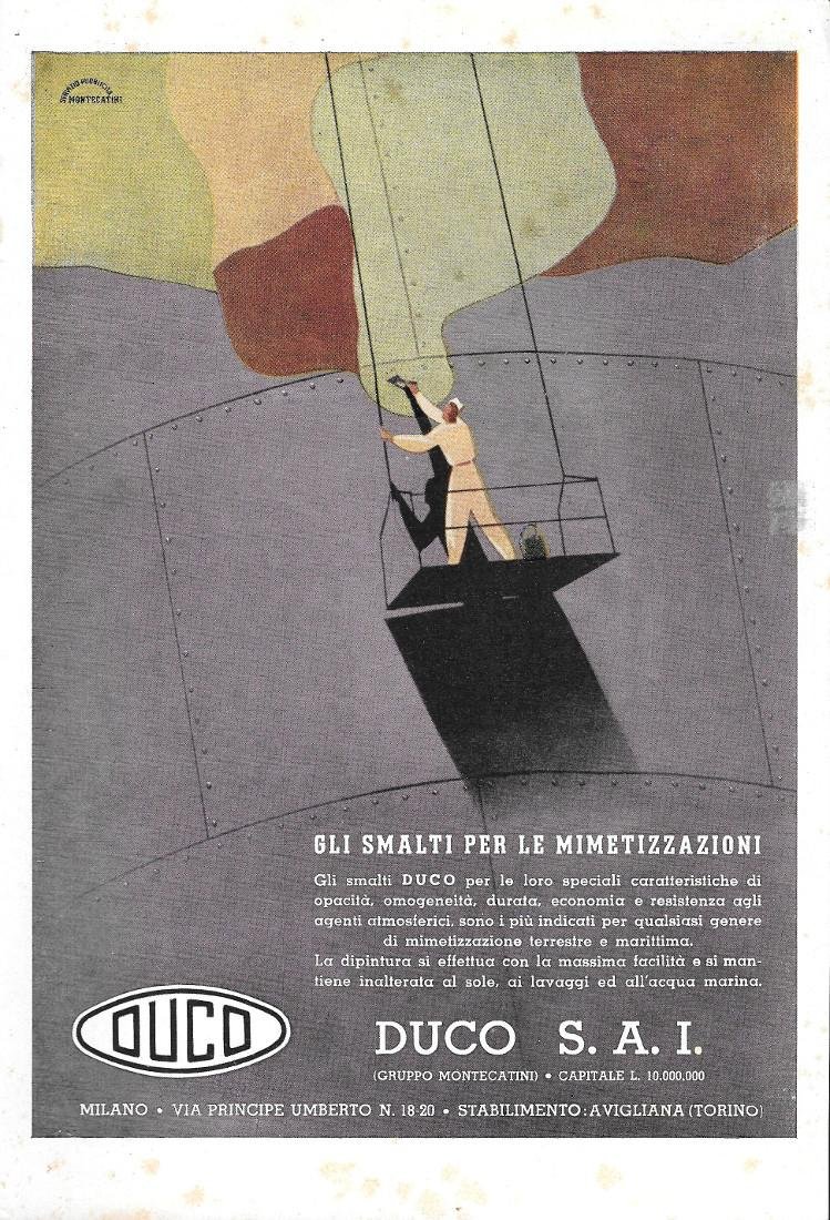 Duco gli smalti per le mimetizzazioni /Rasoio RaMir. Advertising 1941 …