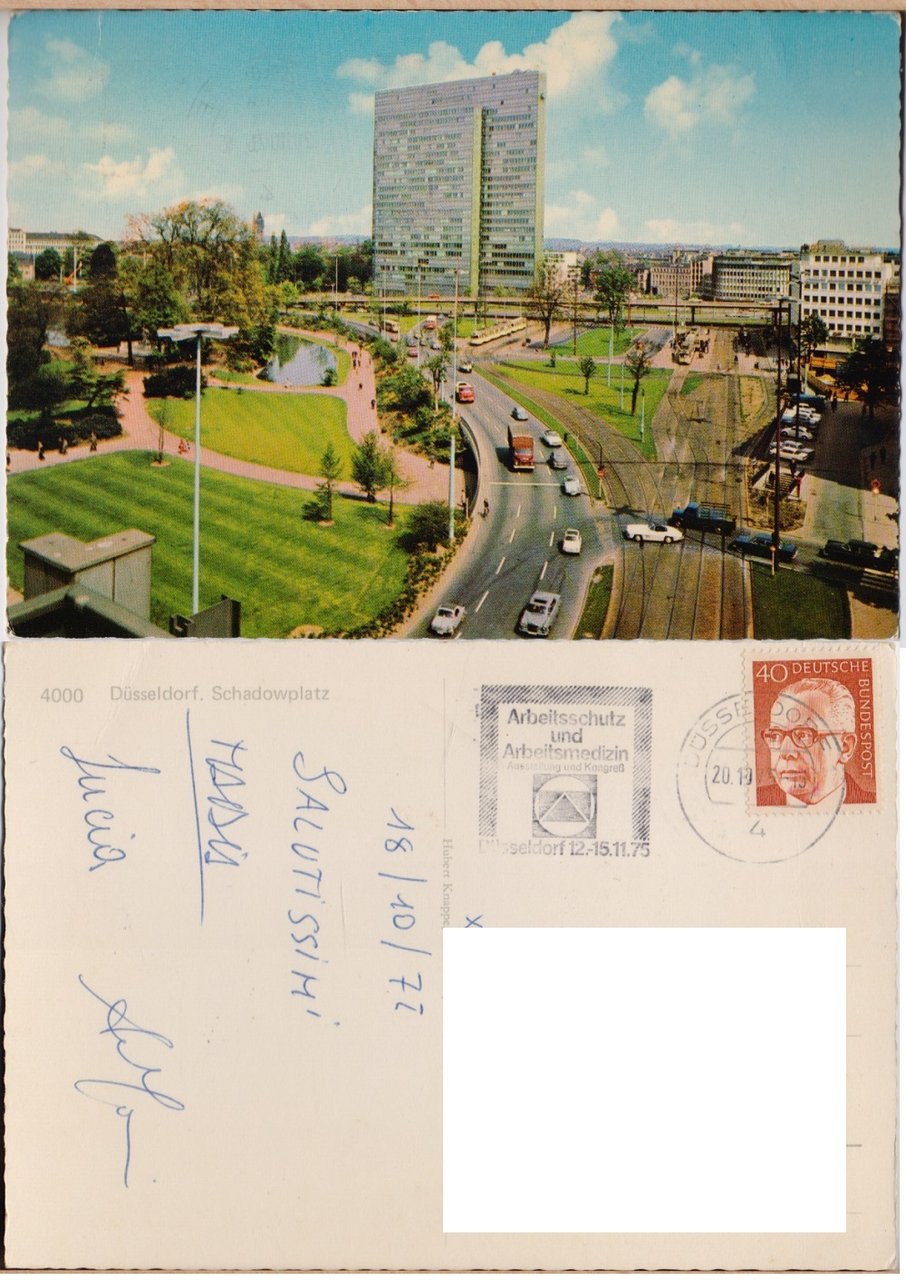 Dusseldorf. Schadowplatz. Viaggiata 1975