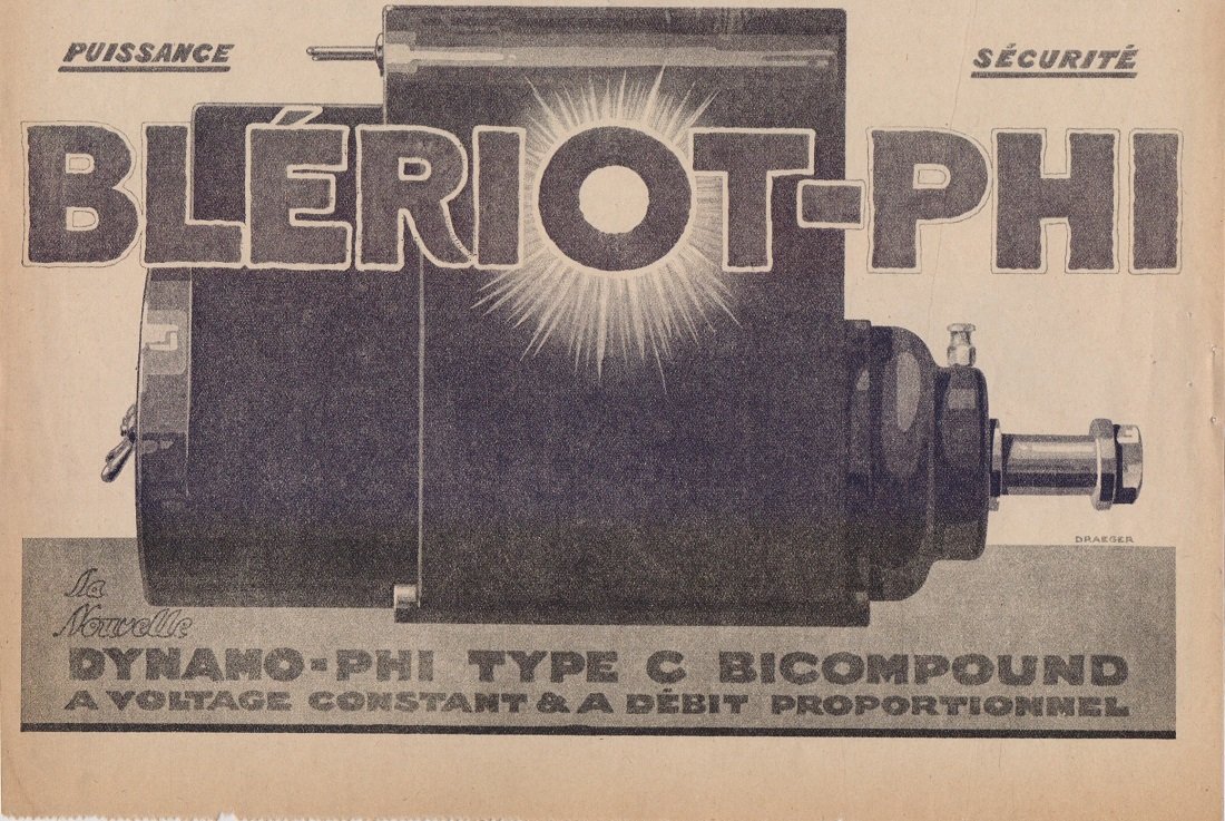 Dynamo Bleriot-Phi. Advertising 1920