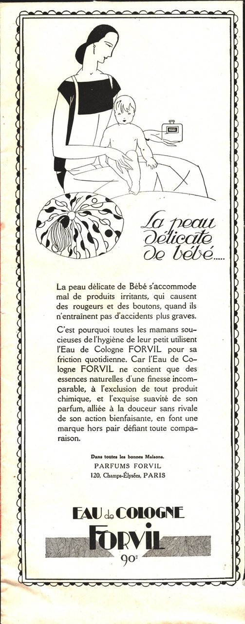 Eau de Cologne Forvil. Advertising 1926