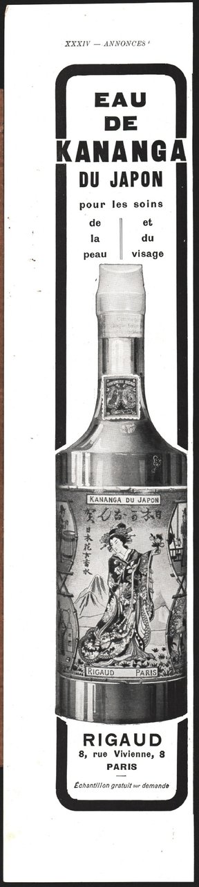 Eau de Kanaga du Japon, Rigaud. Advertising 1932