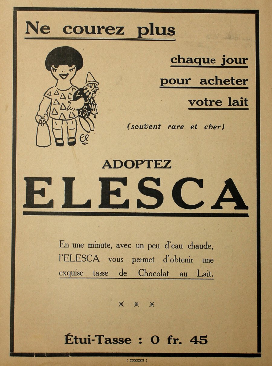 Elesca chocolat au lait a la tasse, Avec un peau …