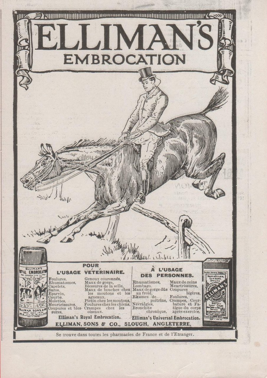 Elliman's Embrocation. Advertising 1911