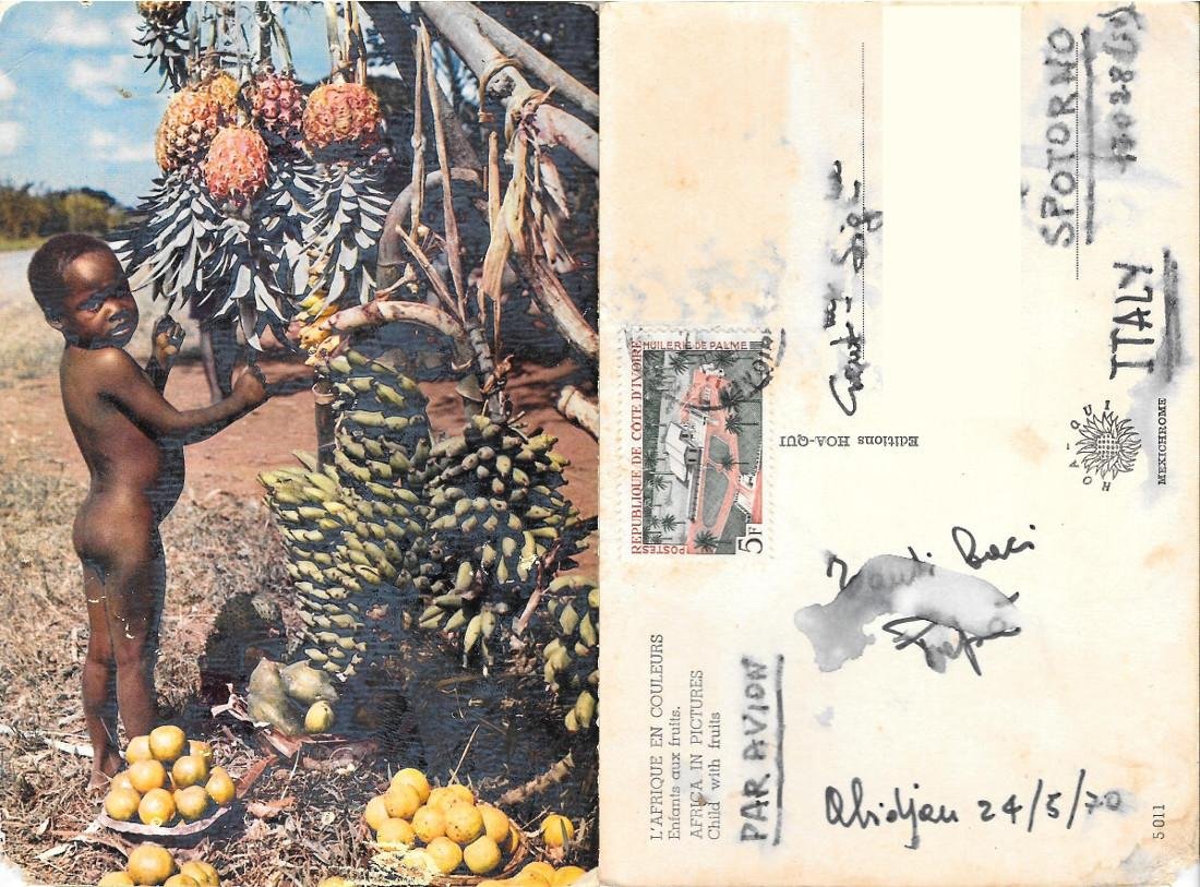 Enfats aux fruits. Cote d'Ivoire . Viaggiata 1970