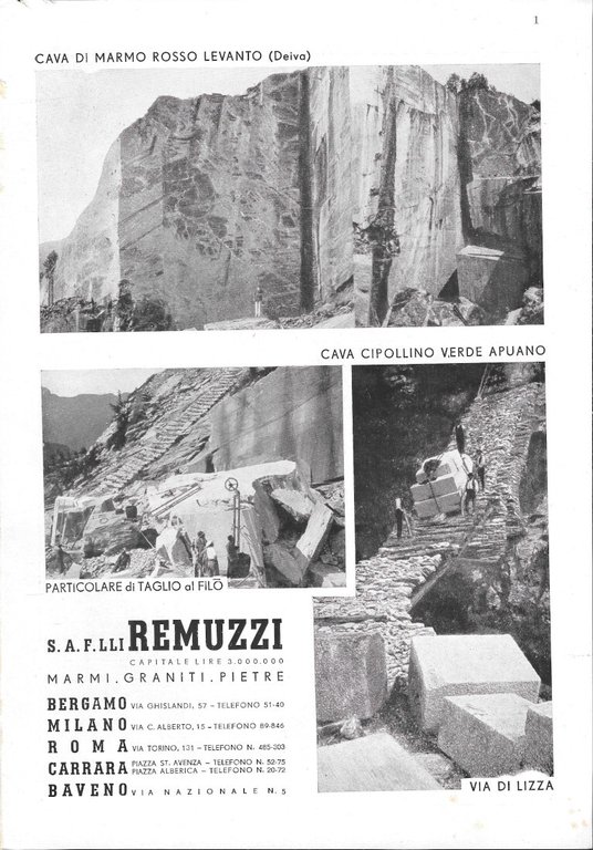 ENIT. Riviera Ligure, Bordighera / Remuzzi marmi - Advertising 1942