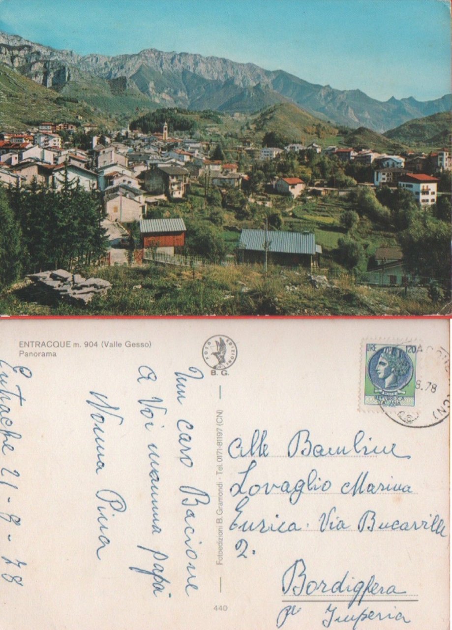 Entraque (CN). Viaggiata 1978