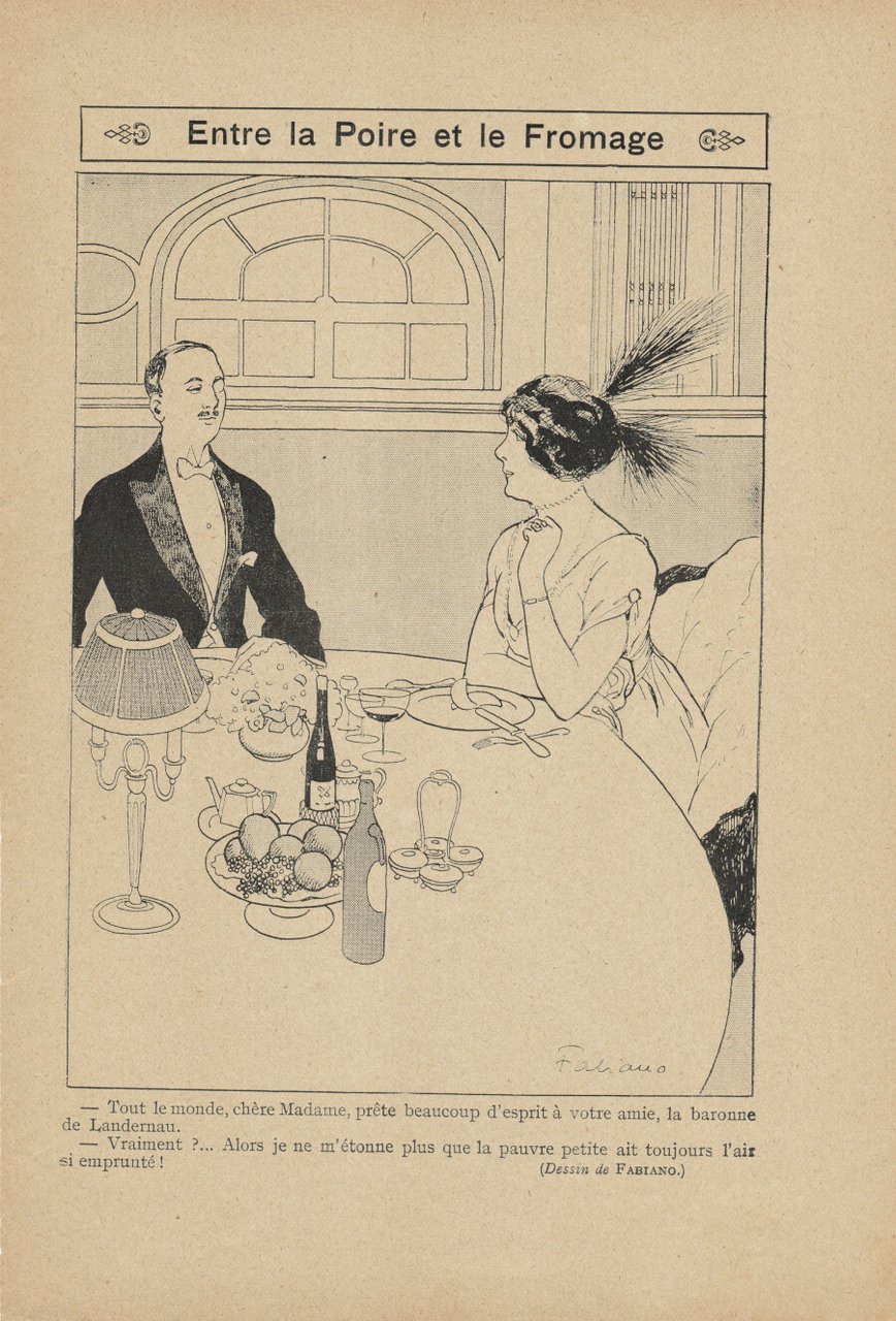Entre la poire et le fromage. (ill. Fabiano). Stampa 1913