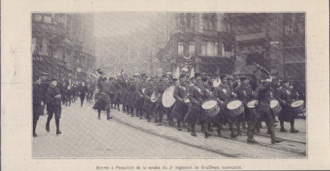 Entree a Francfort du 3 regiment de tirailleurs marocains. Illustrazione …