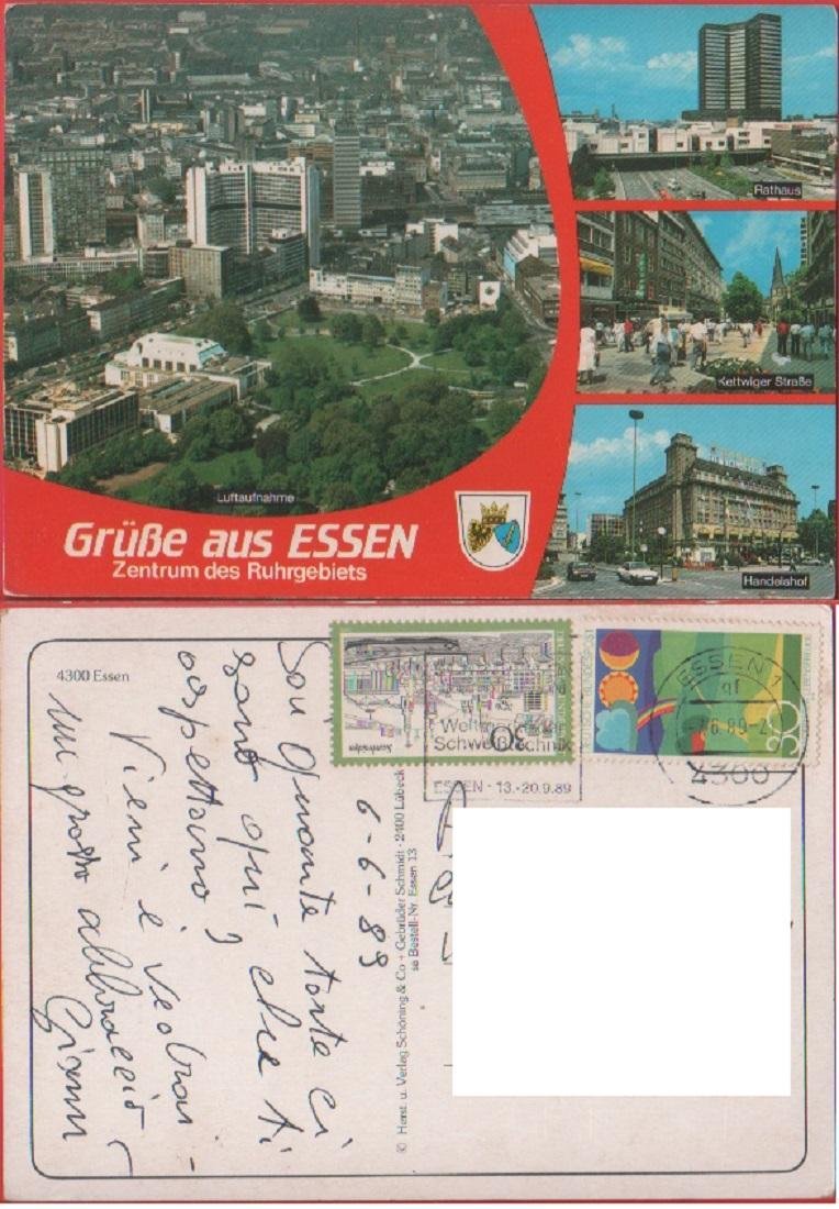 Essen (GER). Vedutine. Viaggiata 1989