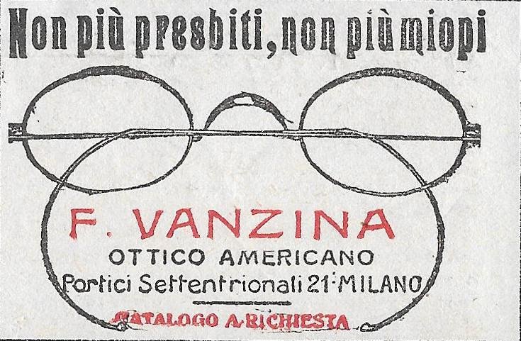 F. Vanzina Milano. Non più presbiti, non più miopi. Advertising …
