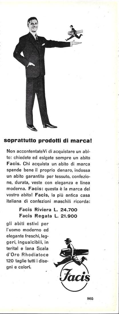 Facis. Soprattutto prodotti di marca!. Advertising 1964