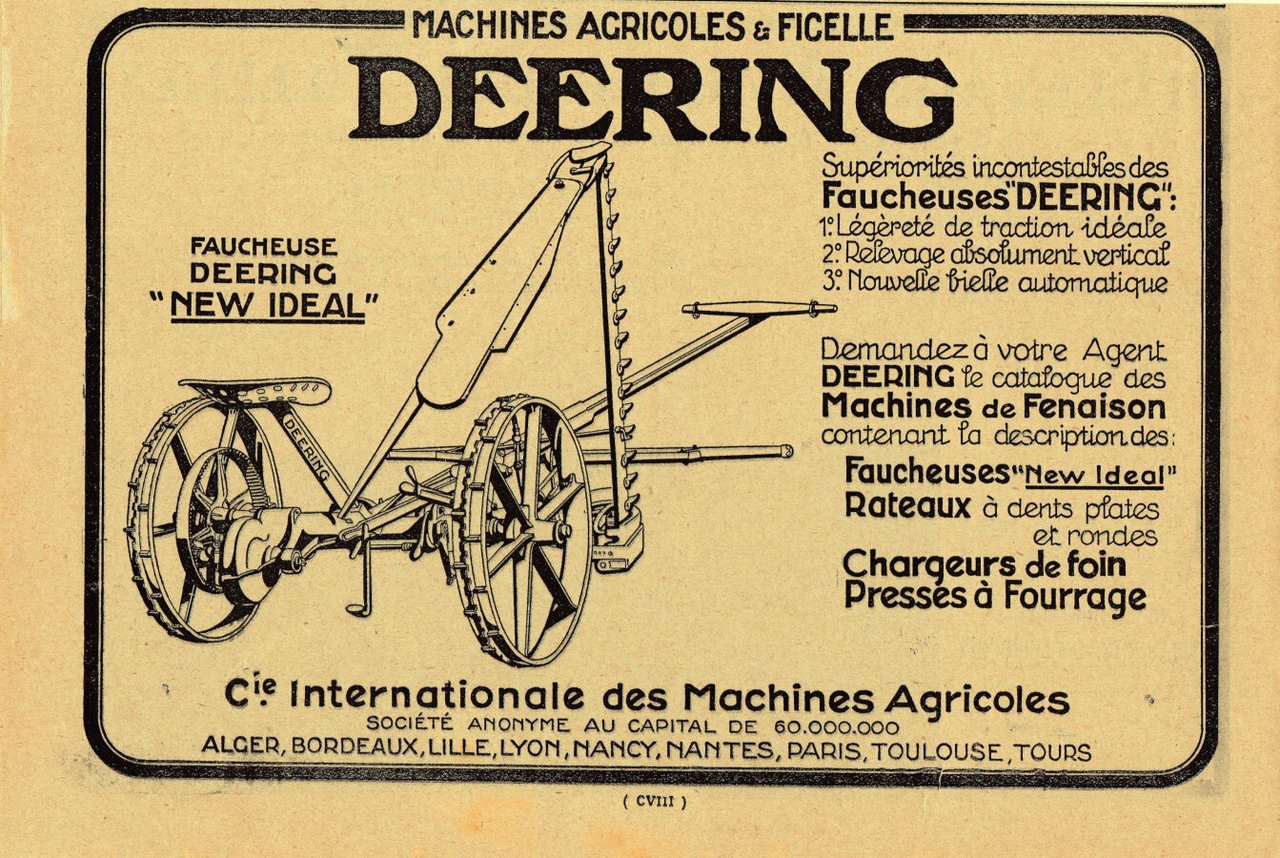 Faucheuse Deering New Ideal. Advertising 1927