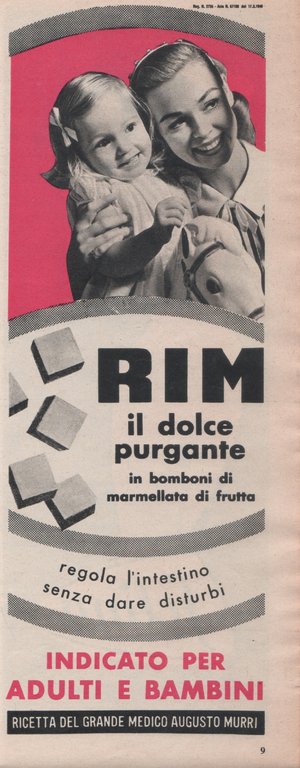 Felina corsetteria / RIM il dolce purgante. Advertising 1959