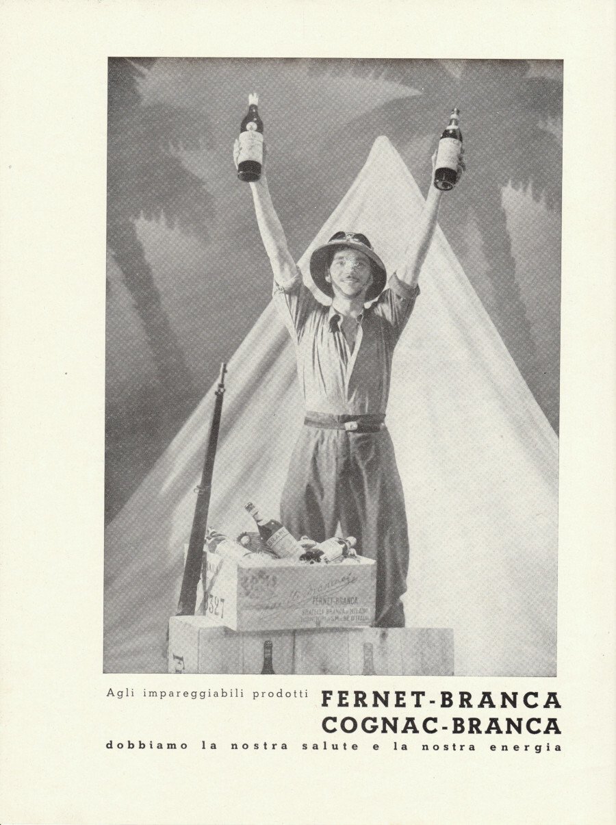 Fernet Branca, Cognac Branca. Advertising 1937