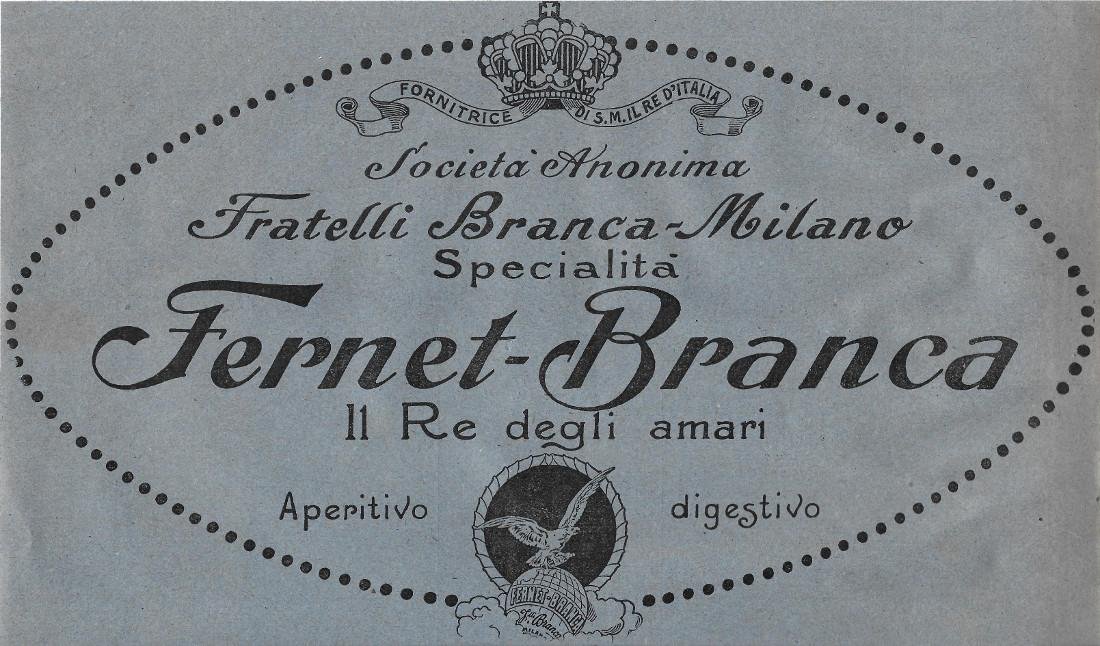 Fernet Branca il re degli amari. Advertising 1920