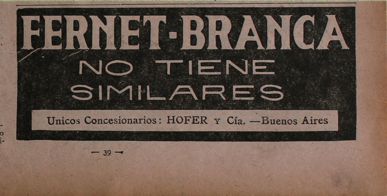 Fernet-Branca no tiene similares - Advertising 1922