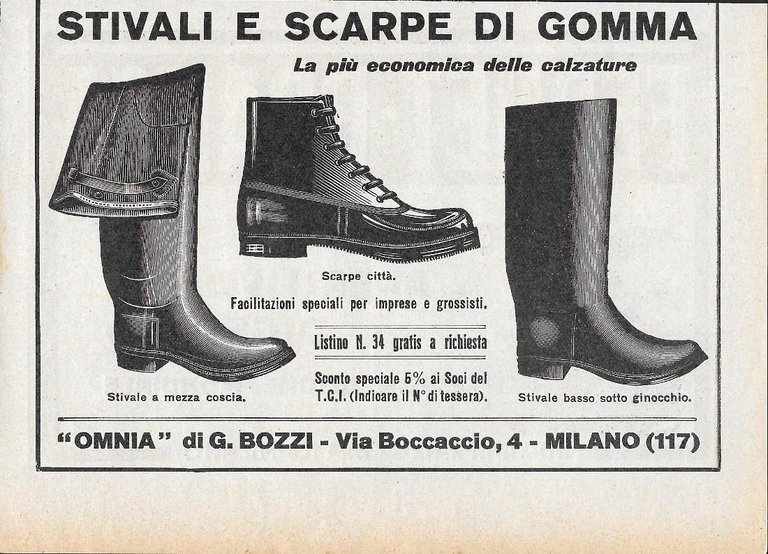 Fernet Branca / Stivali e Scarpe di gomma. Advertising 1928