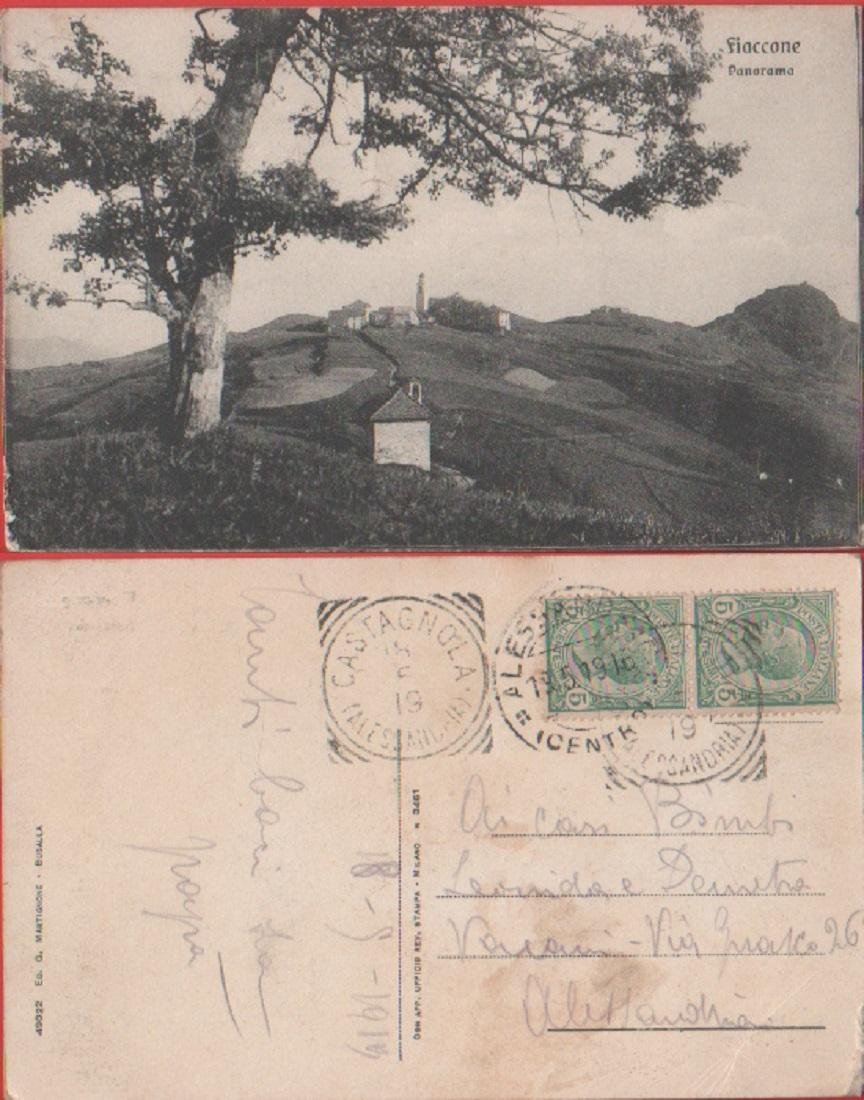 Fiaccone (AL). Panorama. Viaggiata 1919