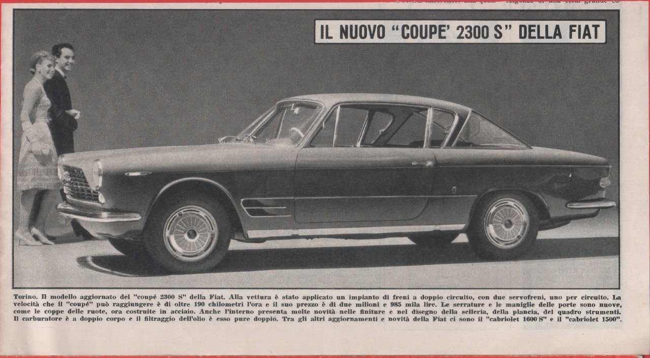 Fiat Coupè 2300S. Advertising 1965