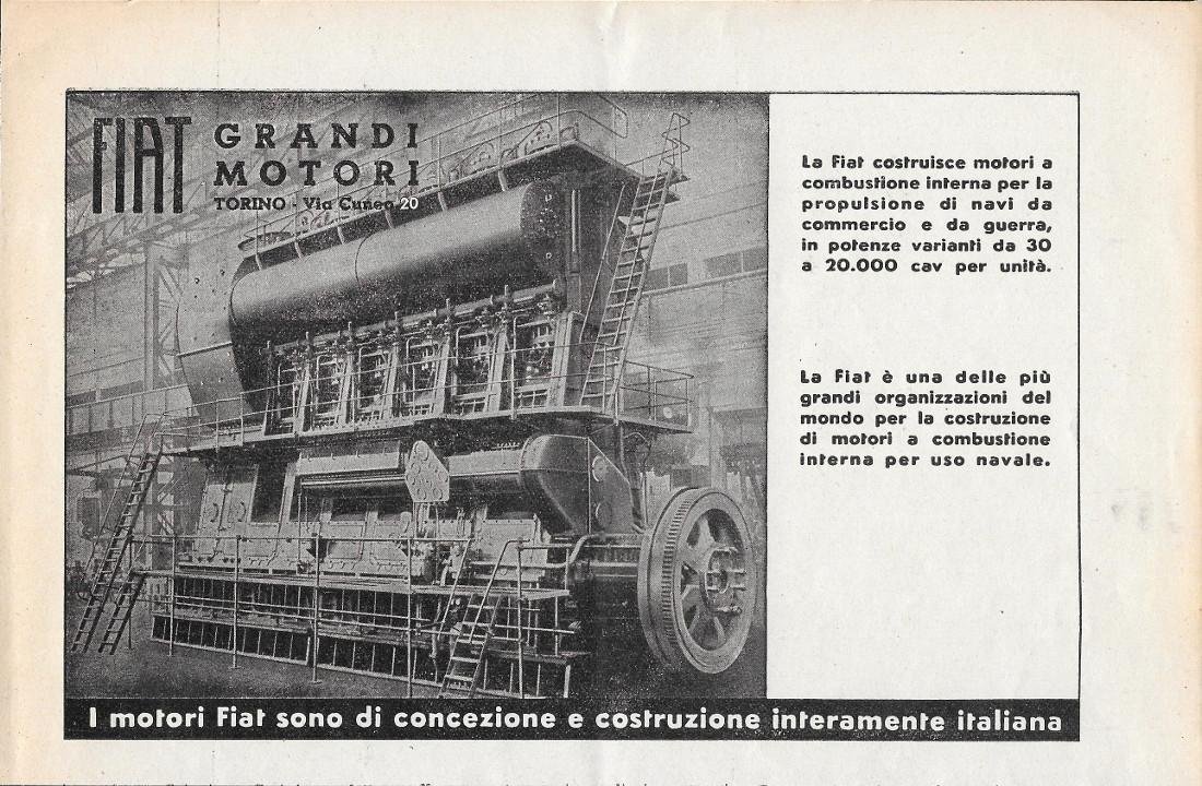 FIAT Grandi Motori. Advertising 1939