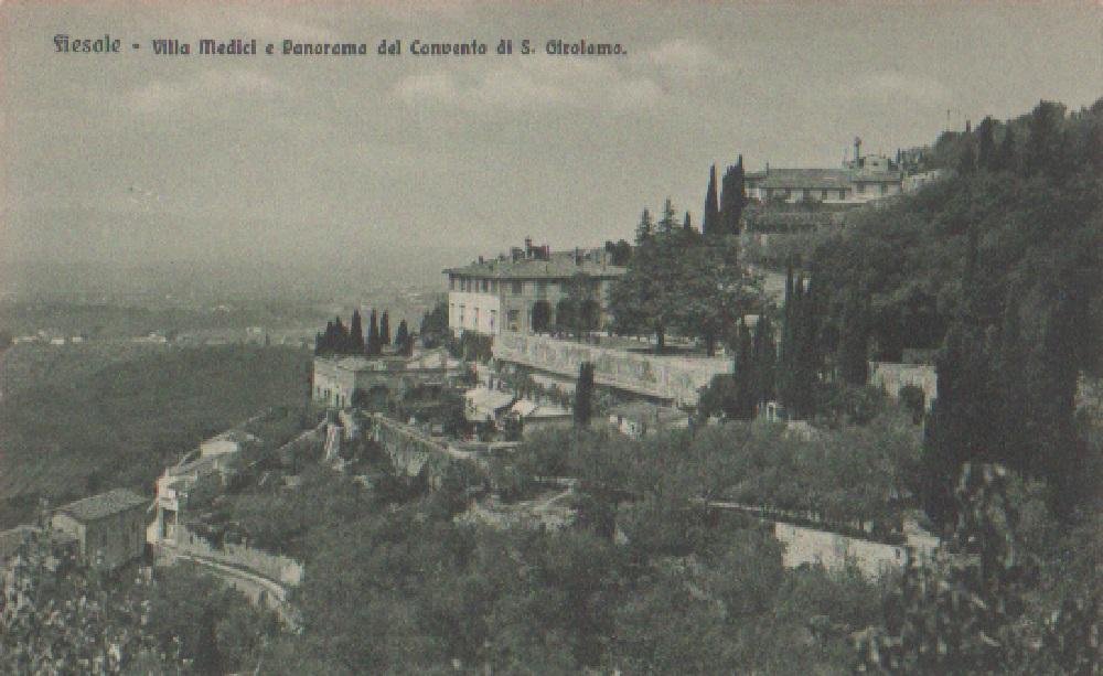 Fiesole. Villa Medici e Panorama del Convento di S. Girolamo. …