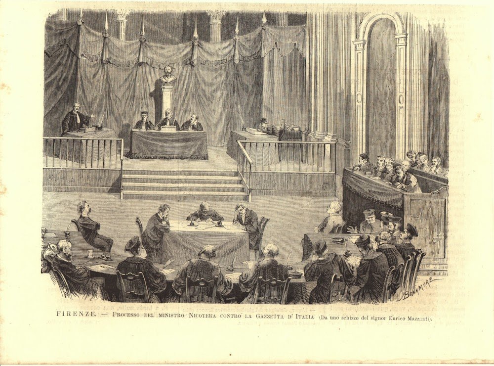 Firenze. Processo del ministro Nicotera contro la Gazzetta d'Italia. Stampa …