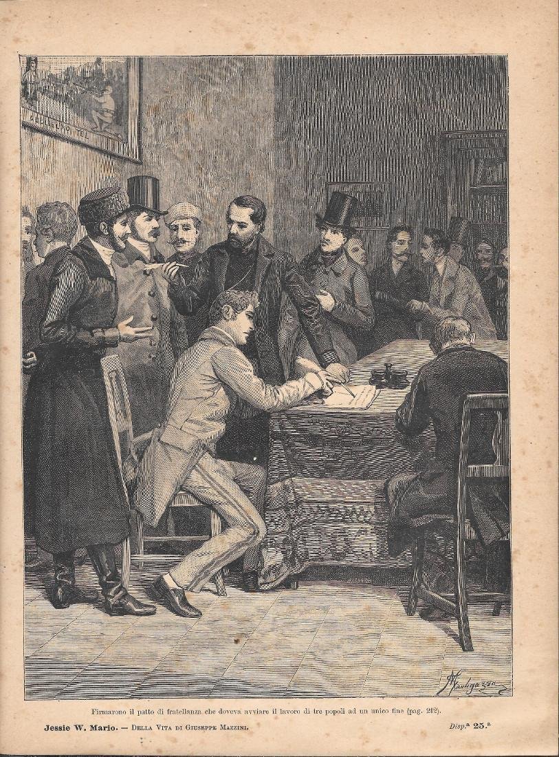 Firmarono il patto di fratellanza che doveva... (Mazzini). Stampa 1891