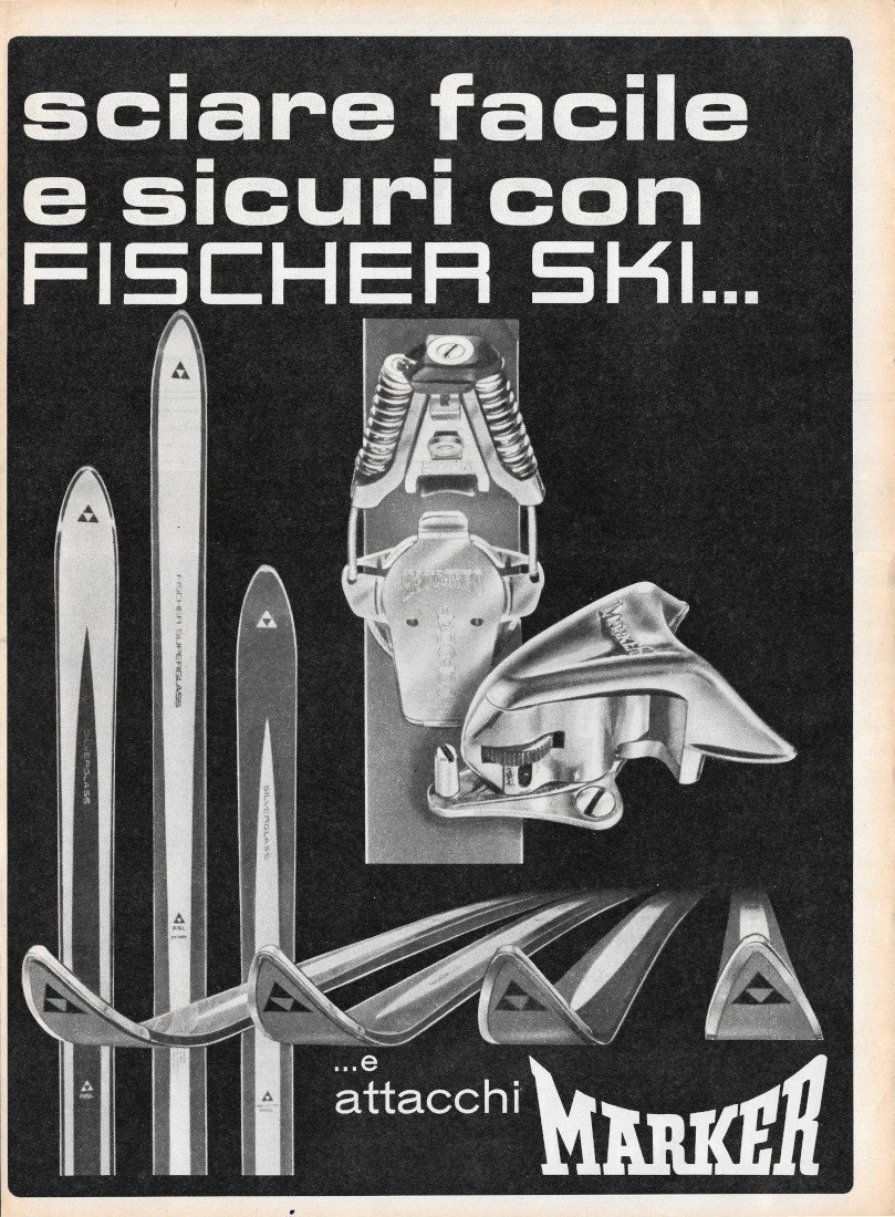 Fischer Ski con attacchi Marker / Rossignol - Advertising 1968