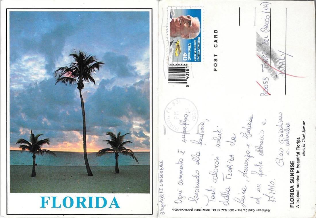 Florida. Viaggiata 1992