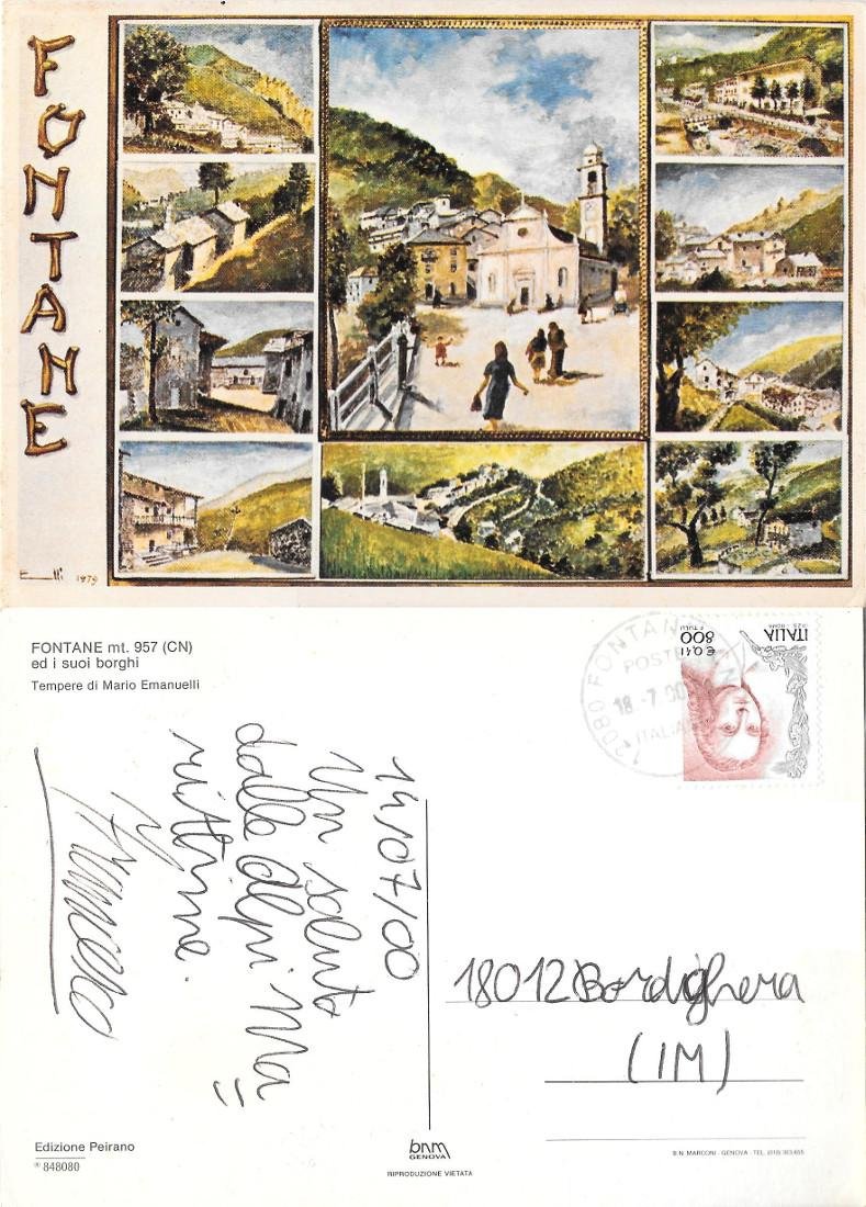 Fontane e i suoi borghi (CN). Tempere di M. Emanuelli. …