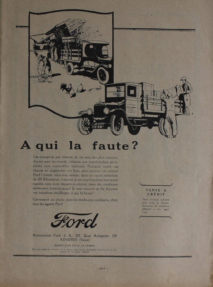Ford. A qui la faute?. Advertising 1926