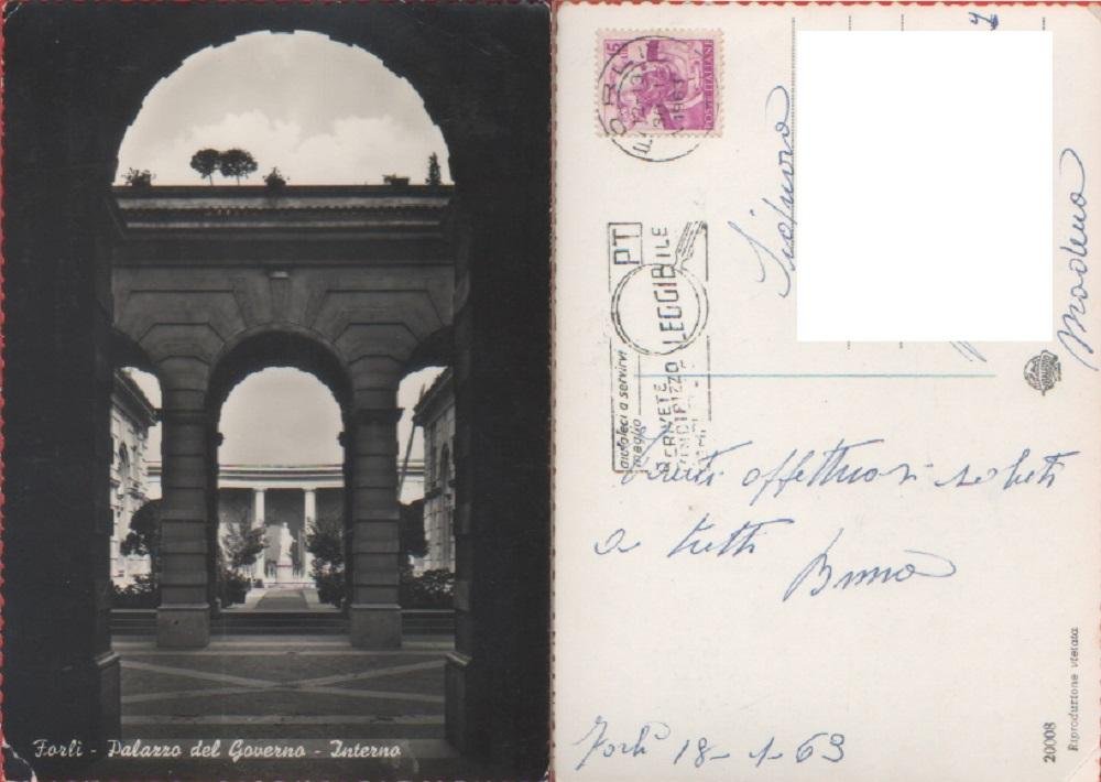 Forlì. Palazzo del Gorverno. Iterno. Viaggiata. 1963