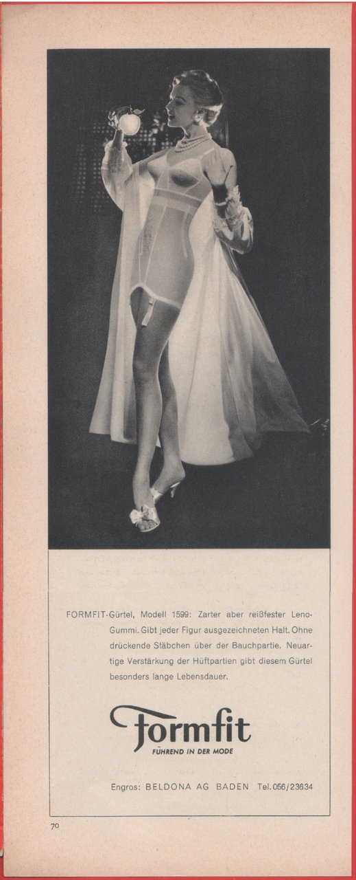 Formfit. Fuhrend in der mode. Advertising 1958