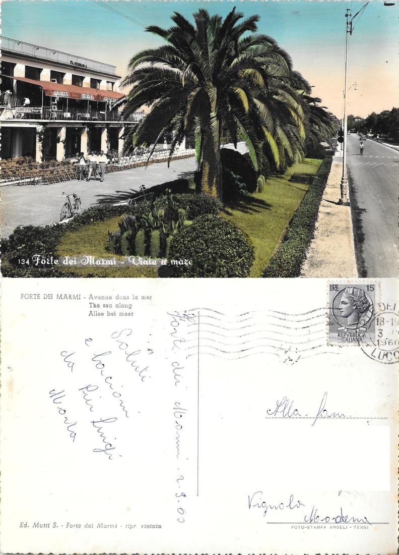 Forte dei Marmi. Viale a mare. Viaggiata 1960