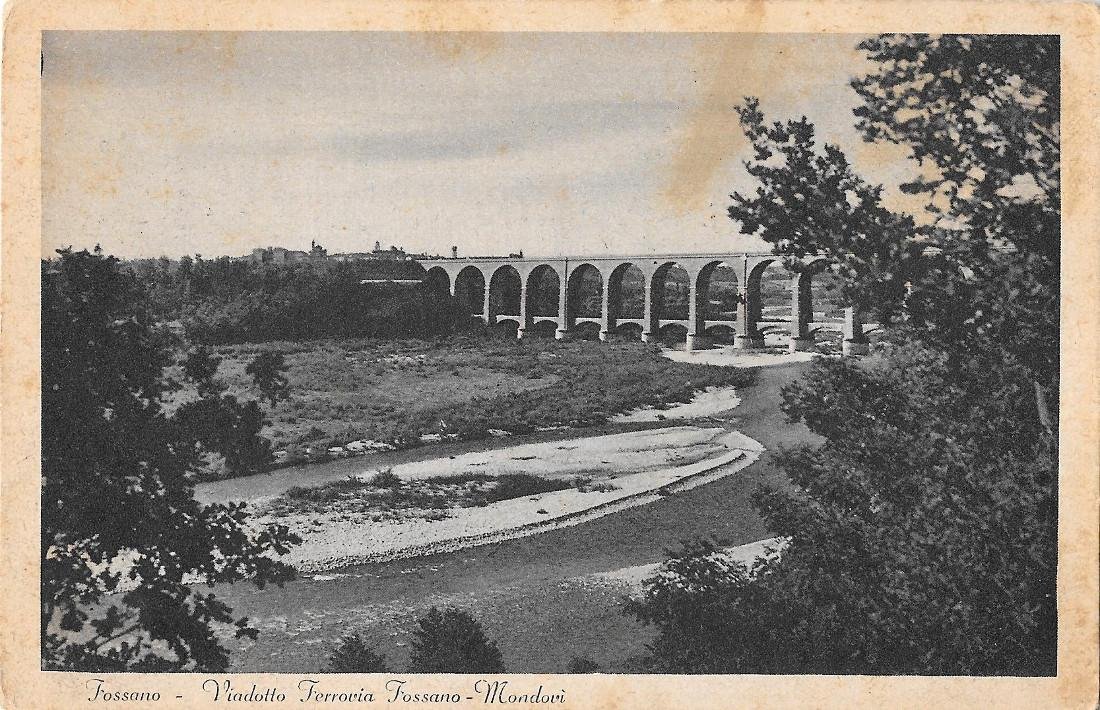 Fossano (CN). Viadotto Ferrovia Fossano-Mondovì. Non viaggiata, originale