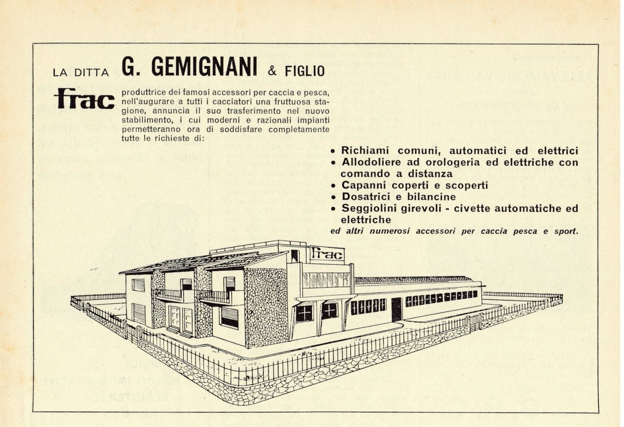 FRAC accessori per caccia e pesca, G. Gemignani e Figlio. …