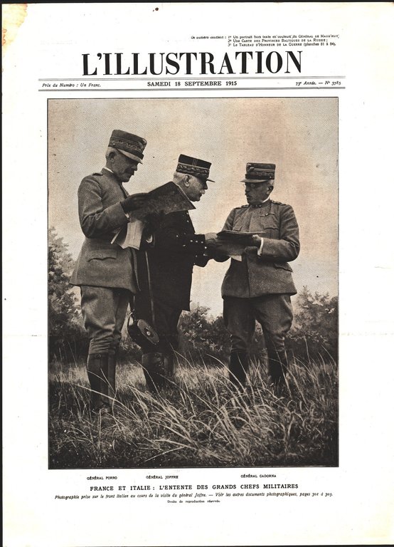 France et Italie: l'entende des grads chefs militaires.  Immagine 1915