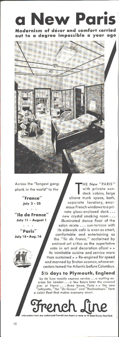 French Line. Pubblicità 1930